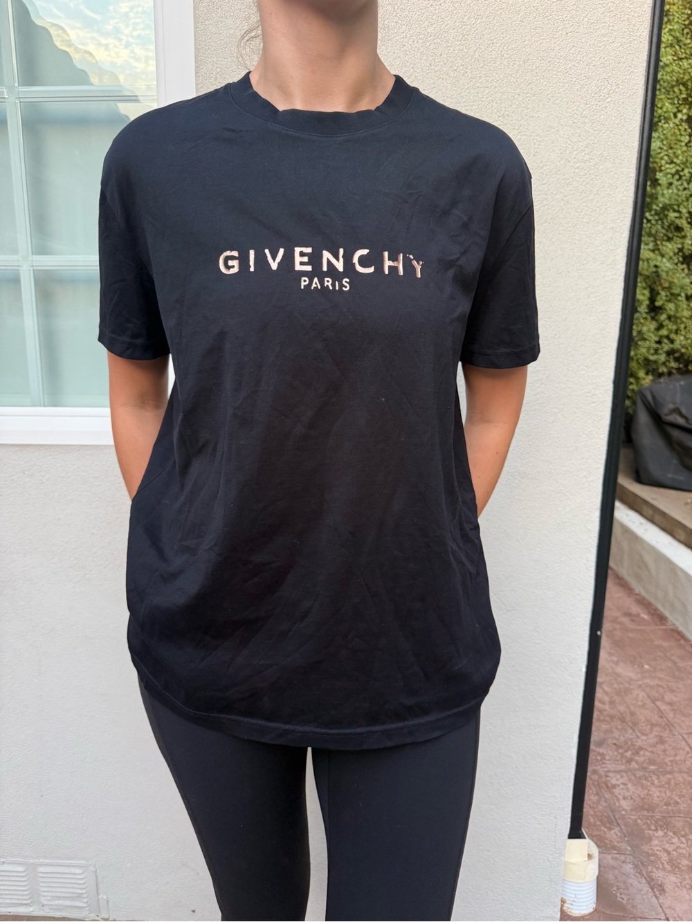 RARE - Rose Gold Givenchy Black Tee